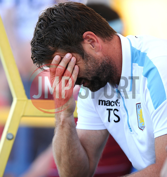 Aston Villa Manager, Tim Sherwood holds his head in his hands - Photo mandatory by-line: Joe Meredith/JMP - Mobile: 07966 386802 - 17/07/2015 - SPORT - Football - Albufeira - Estadio Da Nora - Pre-Season Friendly