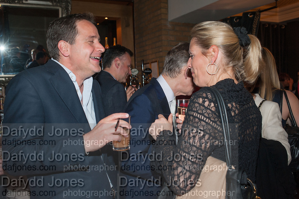 JOSH ANDREWS; ELIZABETH MAJOR, The press night performance of the Menier Chocolate Factory's 'Merrily We Roll Along', following its transfer to the Harold Pinter Theatre, After-show party at Grace Restaurant, Gt. Windmill St. London. 1 May 2013.
