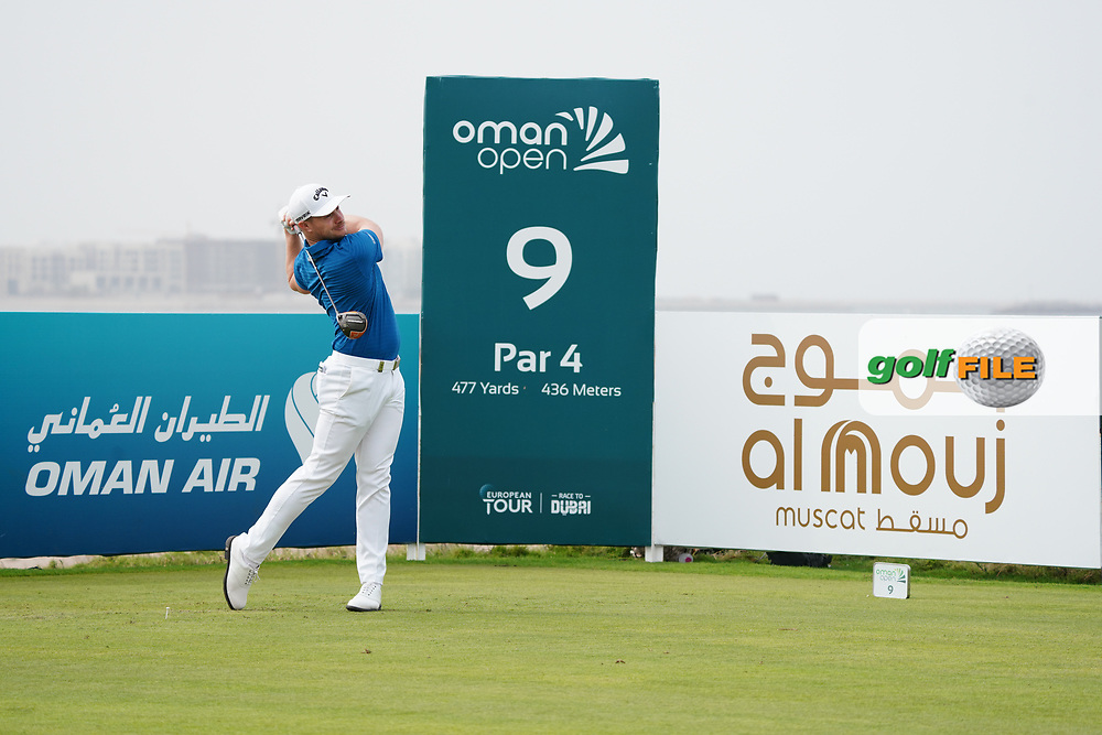 Oliver Fisher (ENG) on the 9th during Round 1 of the Oman Open 2020 at the Al Mouj Golf Club, Muscat, Oman . 27/02/2020<br />
Picture: Golffile | Thos Caffrey<br />
<br />
<br />
All photo usage must carry mandatory copyright credit (© Golffile | Thos Caffrey)