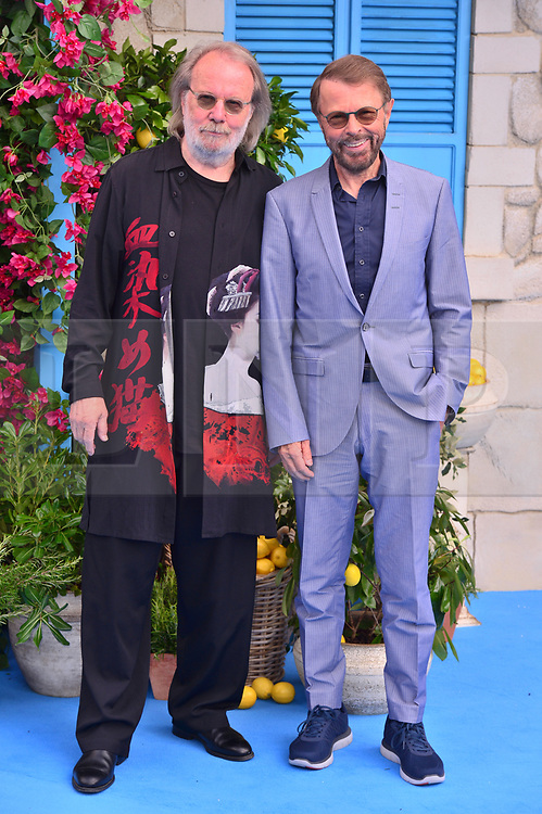 © Licensed to London News Pictures. 16/07/2018. London, UK. Bjorn Anderson and Benny Anderson of Abba attends the Mamma Mia! Here We Go Again World Film Premiere at Eventim Apollo Hammersmith. Photo credit: Ray Tang/LNP