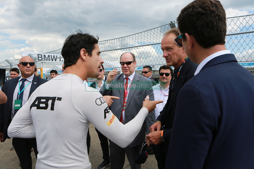 June 10, 2017 - Berlin, Berlin-Tempelhof, Germany - The photo shows Prince Albert II of Monaco and Lucas di Grassi on the Formula e race track on the former grounds of the Berlin airport in Berlin-Tempelhof. (Credit Image: © Simone Kuhlmey/Pacific Press via ZUMA Wire)