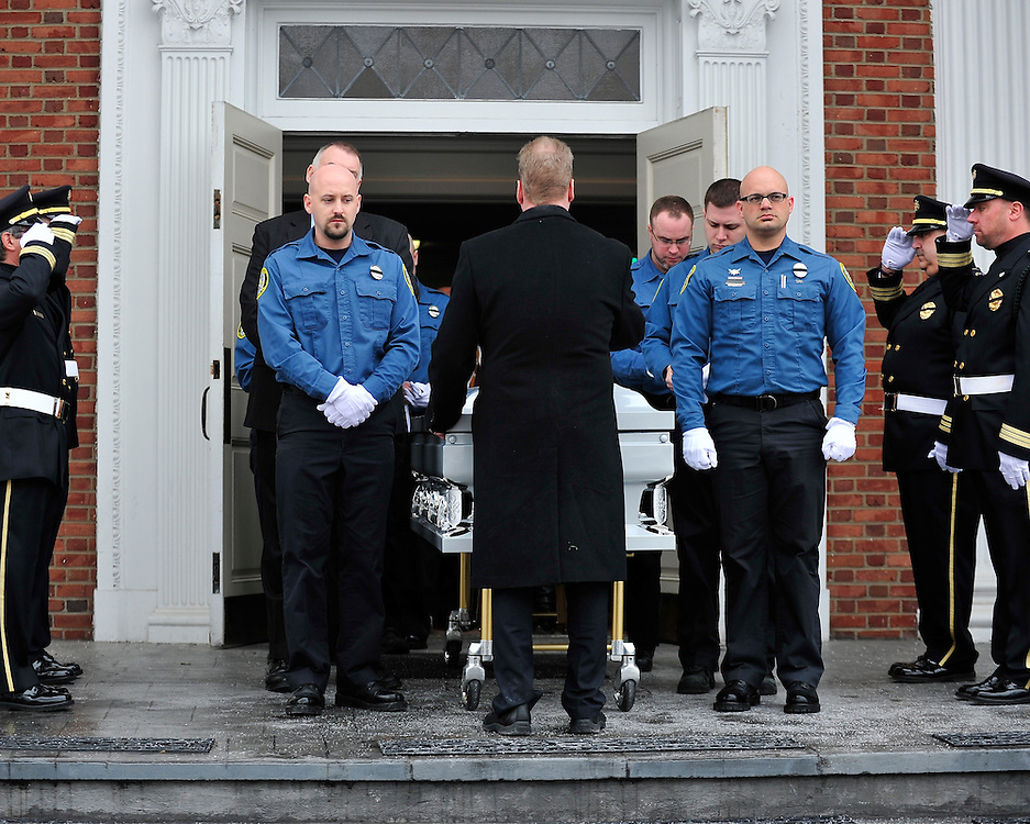 A funeral service and procession is held for longtime Bethlehem Emergency Medical Service employee William "Billy" Guth Jr. on March 21, 2015, in Bethlehem. (Chris Post | lehighvalleylive.com)