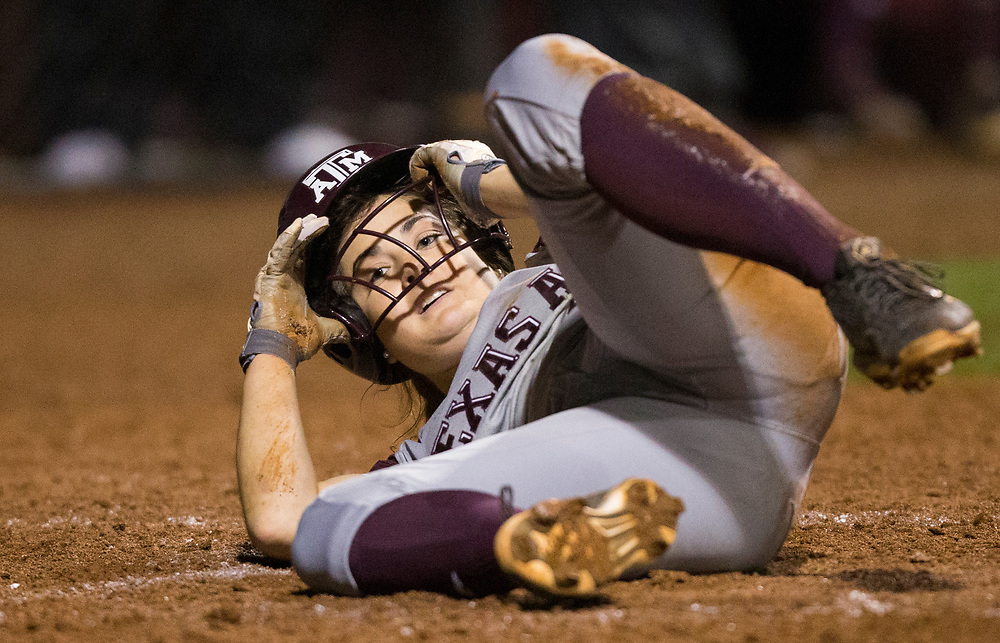 Boston College vs. Texas A&M in a NCAA softball game Feb. 9th, 2018, in College Station, Texas.