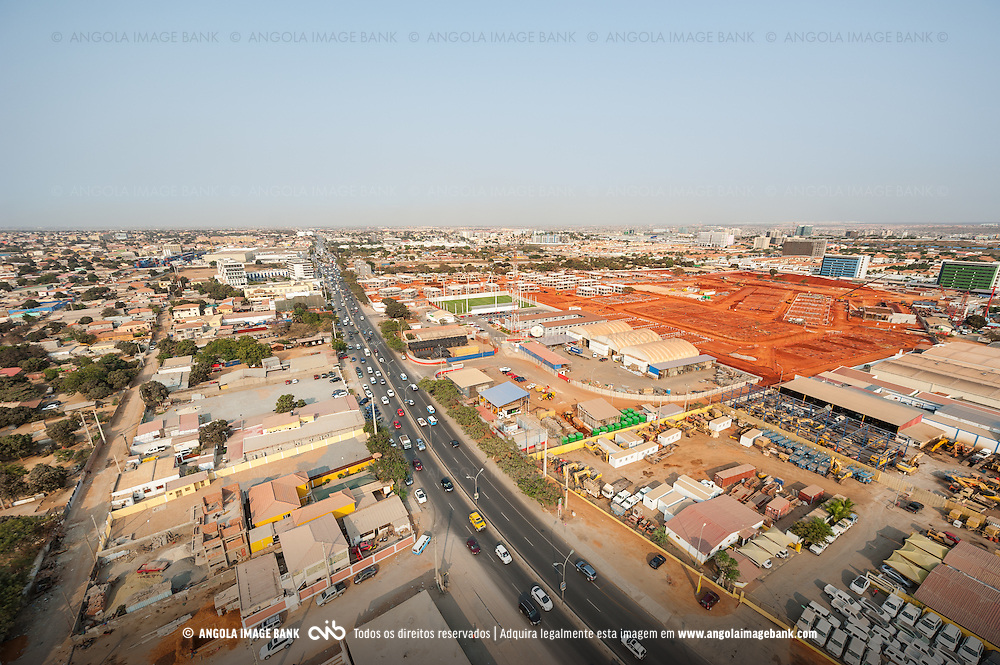 Vista aérea da cidade Luanda, capital de Angola. Luanda Sul (Belas, Talatona, Benfica)