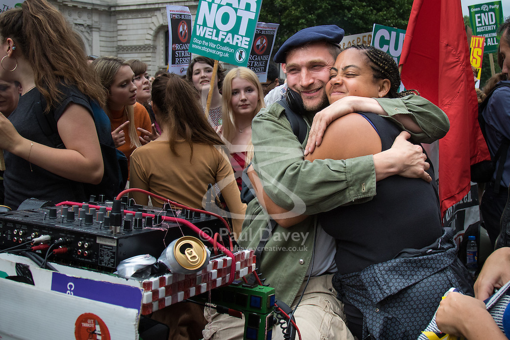 London, June 20th 2015. Thousands of people converge on the streets of London to join the People's Assembly Against Austerity's march from the Bank of England to Parliament Square. PICTURED: