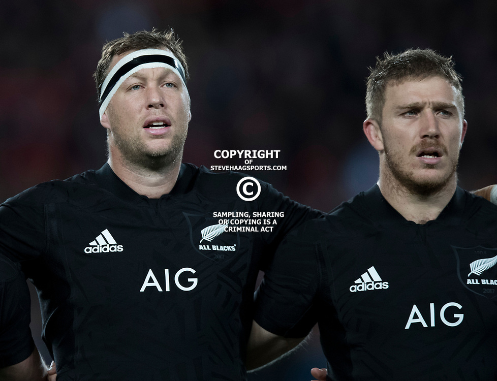 Nathan Harris Wyatt Crockett during game 7 of the British and Irish Lions 2017 Tour of New Zealand, the first Test match between The All Blacks and British and Irish Lions, Eden Park, Auckland, Saturday 24th June 2017<br />
(Photo by Kevin Booth Steve Haag Sports)<br />
<br />
Images for social media must have consent from Steve Haag