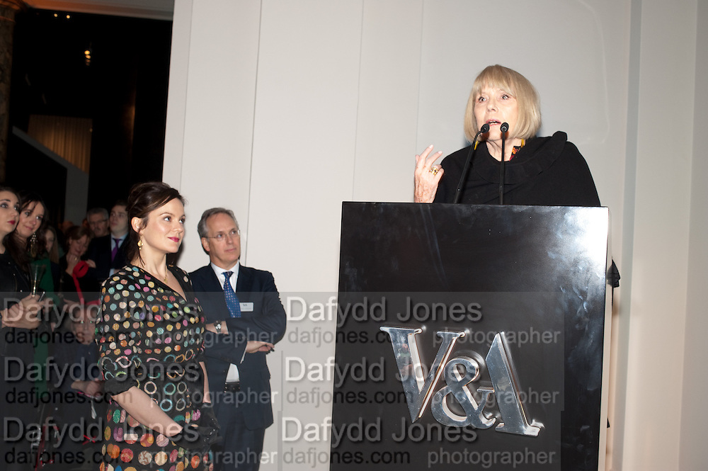 RACHEL STIRLING; PAUL RUDDOCK; DAME DIANA RIGG;, Cecil Beaton private view. V and A Museum. London. 6 February 2012
