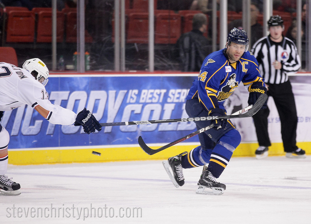December 11, 2012: The Oklahoma City Barons play the Peoria Rivermen in an American Hockey League game at the Cox Convention Center in Oklahoma City.