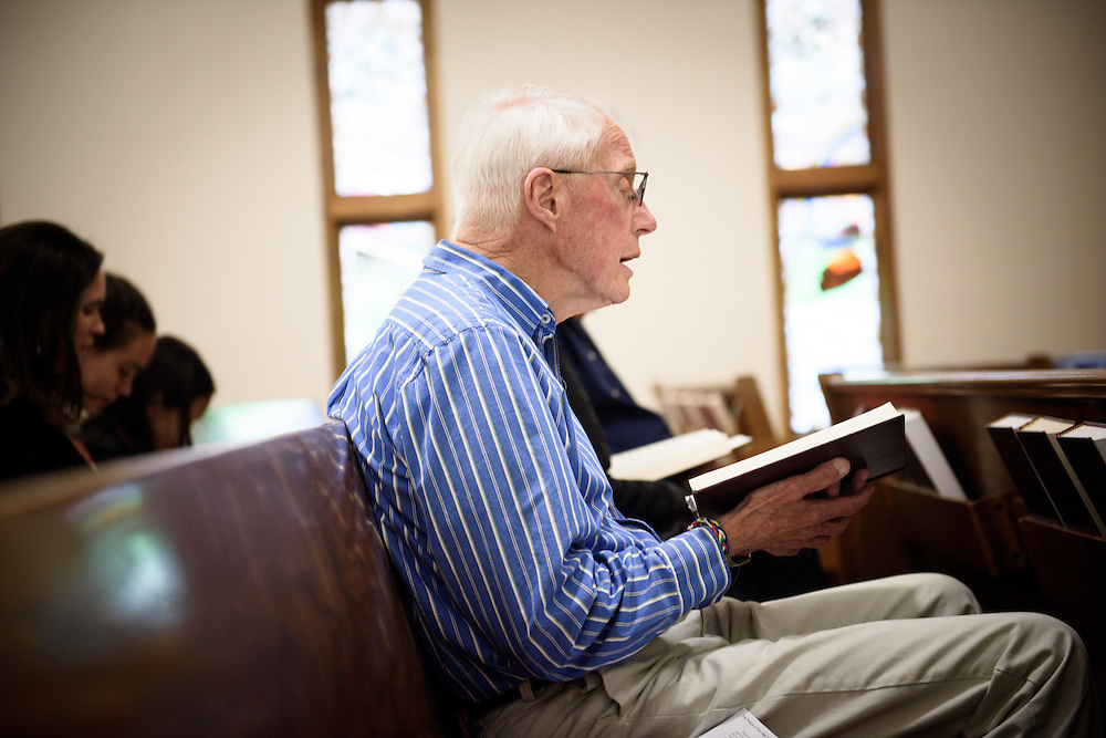 A parishioner sings during Lenten worship at Mount Olive Lutheran Church, on Wednesday, March 2, 2016, in Loveland, Colo. LCMS Communications/Erik M. Lunsford