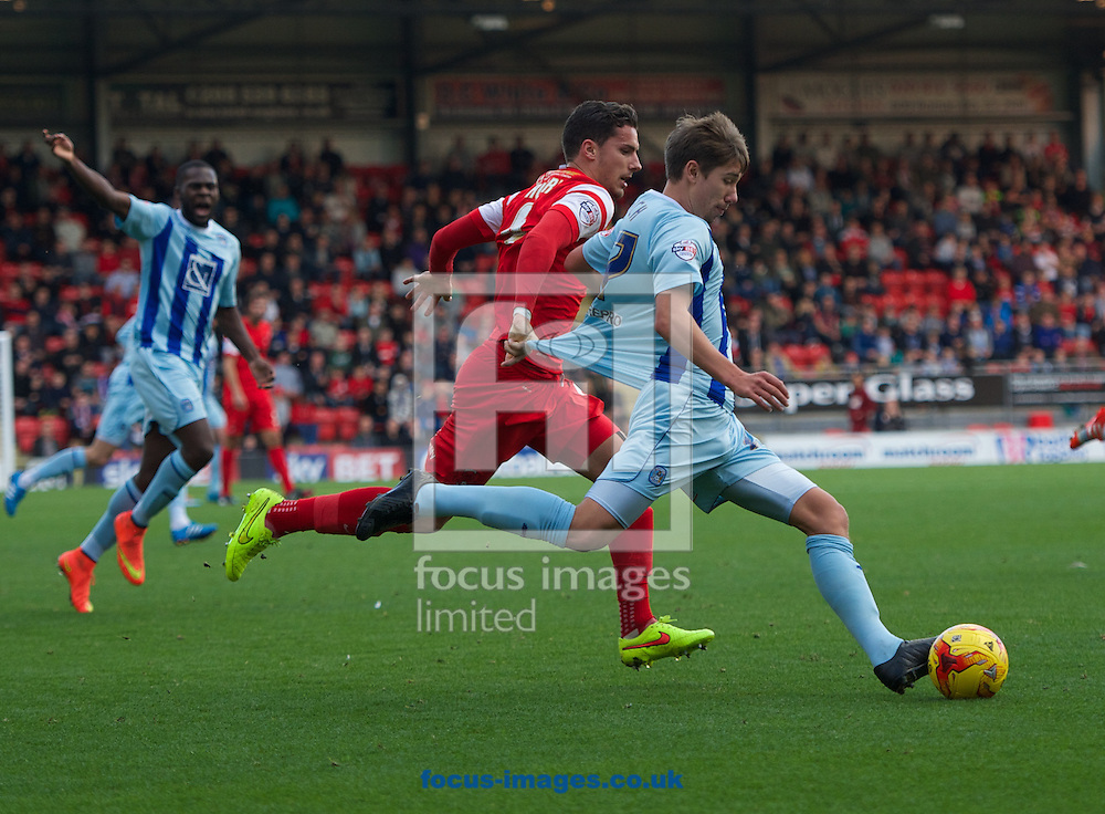 Mathieu Baudry of Leyton Orient pulls John Fleck (right) of Coventry City back by his shirt during the Sky Bet League 1 match at the Matchroom Stadium, London<br />
Picture by Alan Stanford/Focus Images Ltd +44 7915 056117<br />
01/11/2014