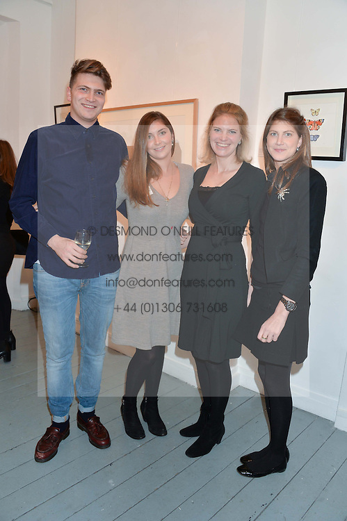 Left to right, siblings PRINCE FRITZI VON PREUSSEN, PRINCESS AUGUSTA VON PREUSSEN, PRINCESS BEATRICE VON PREUSSEN and PRINCESS FLORENCE VON PREUSSEN at an exhibition of works by Beatrice von Preussen held at The Gallery on The Corner, 155 Battersea Park Road, London SW8 on 11th December 2013.
