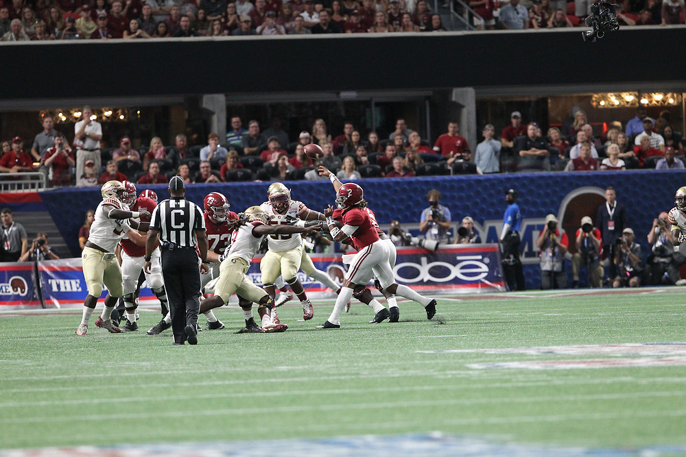 Unedited images during the Chick-fil-A Kickoff NCAA football game between the Florida State Seminoles and the Alabama Crimson Tide, Saturday, September 2, 2017, in Atlanta. (Karl L. Moore via Abell Images for Chick-fil-A Kickoff Game)