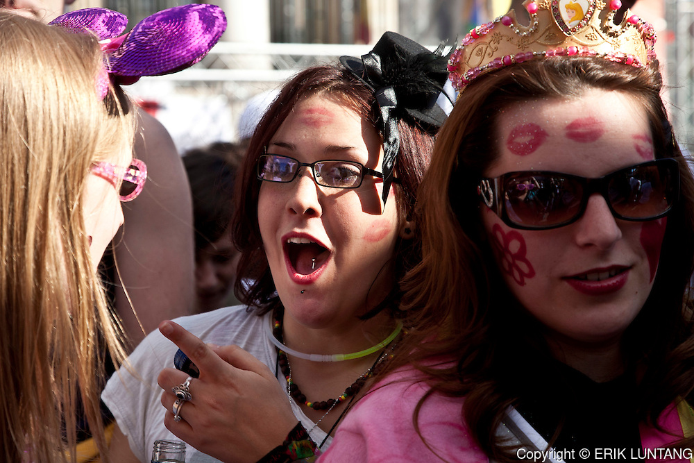 The 16th annual Gay Pride march was held in Brussels on Saturday 14 May 2011. The event is organised by groups defending the rights of gays, lesbians, bisexuals and transgender people. Police say that 45,000 people took part in the event. Photo: Erik Luntang / INSPIRIT Photo