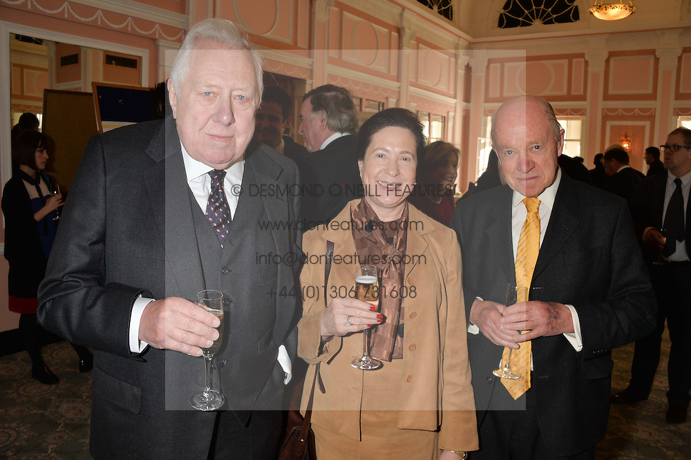 Left to right, LORD & LADY HATTERSLEY and EDWARD ENFIELD at the Oldie Magazine's Oldie of The Year Awards held at Simpson's In The Strand, London on 4th February 2014.