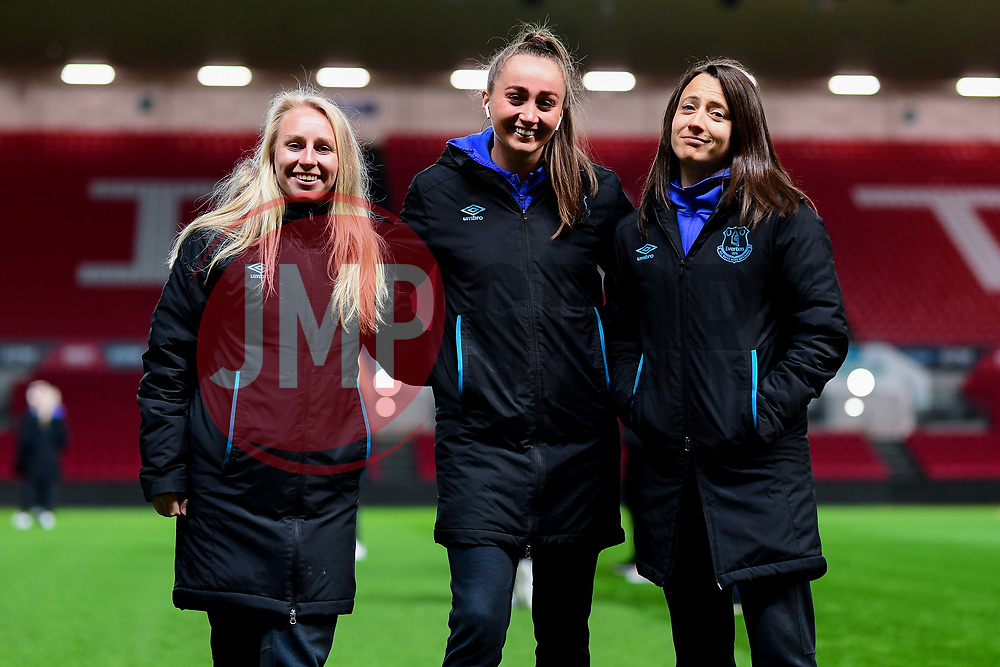 Everton Women and Bristol City Women chat on the pitch prior to kick off - Mandatory by-line: Ryan Hiscott/JMP - 17/02/2020 - FOOTBALL - Ashton Gate Stadium - Bristol, England - Bristol City Women v Everton Women - Women’s FA Cup fifth round