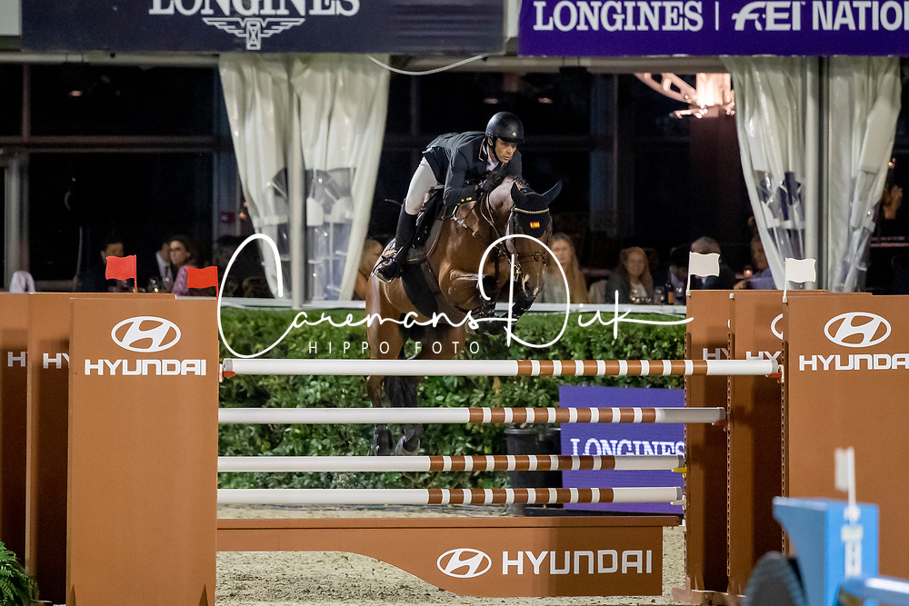 Alvarez Aznar Eduardo, ESP, Rokfeller de Pleville Bois Margot<br />
Longines FEI Jumping Nations Cup Final<br />
Challenge Cup - Barcelona 2019<br />
© Dirk Caremans<br />
05/10/2019