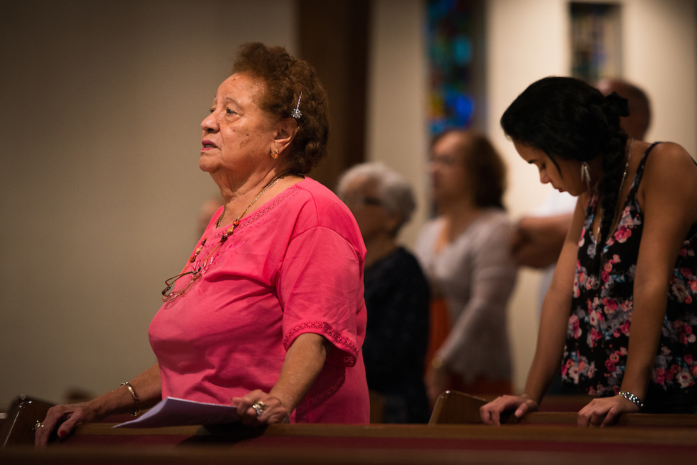Isaias Rodriguez worships at Prince of Peace Lutheran Church in Orlando, Fla., on Sunday, Sept. 13, 2015. LCMS Communications/Erik M. Lunsford