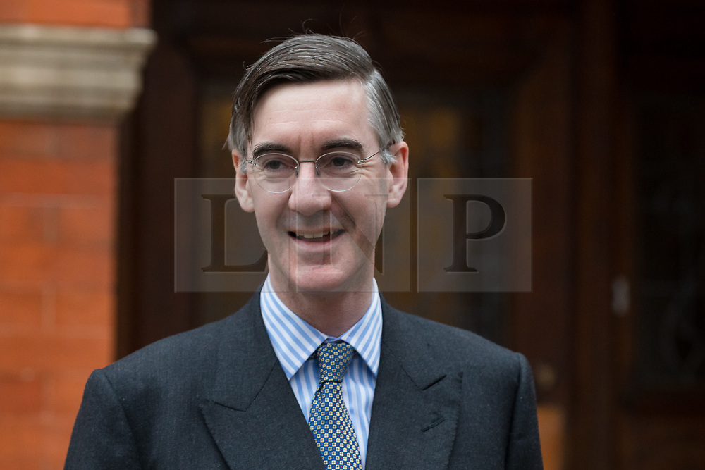 © Licensed to London News Pictures. 16/11/2018. London, UK. Conservative MP, Jacob Rees-Mogg leaving his central London home this morning. Photo credit: Vickie Flores/LNP