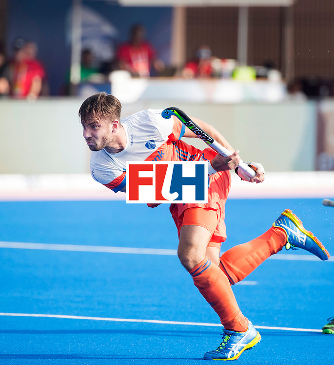 BHUBANESWAR - Martijn Havenga (Ned) tijdens de Hockey World League Final wedstrijd Nederland-Spanje (2-3). COPYRIGHT KOEN SUYK