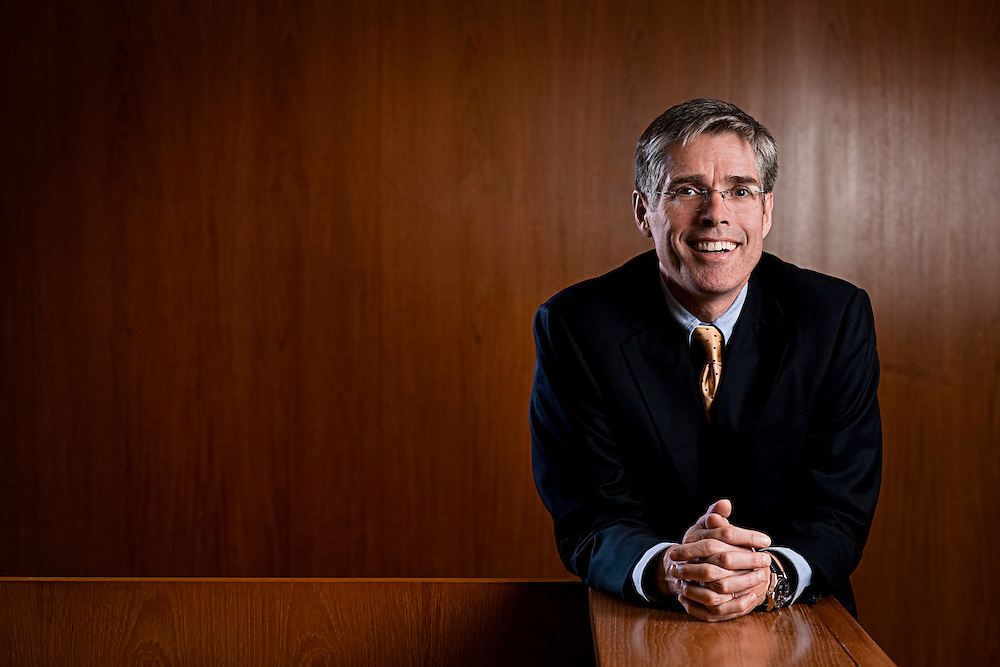 Gordon Smith is the Chief Executive Officer for Card Services at Chase Bank and was pictured in the company's Manhattan headquarters.