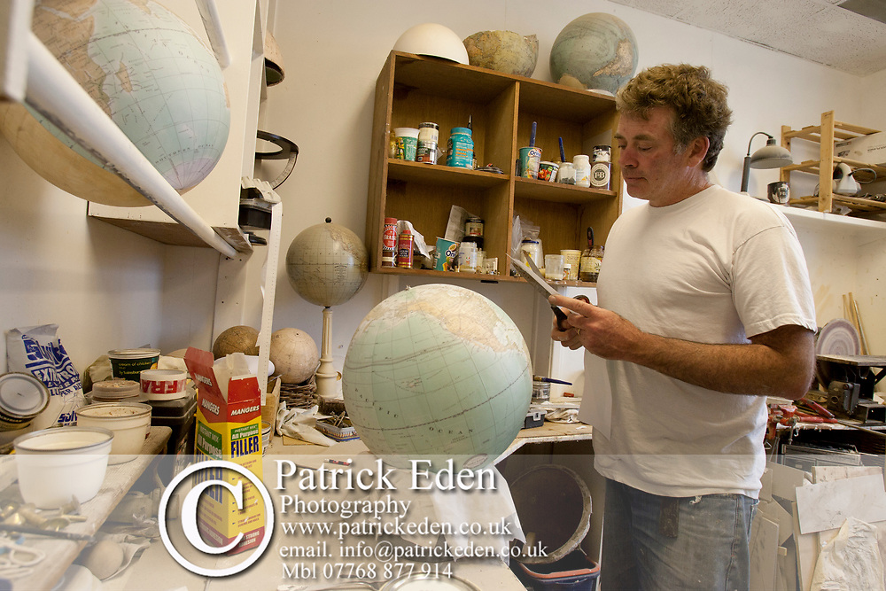Lander and May, Globe makers, Cowes, isle of Wight, England,