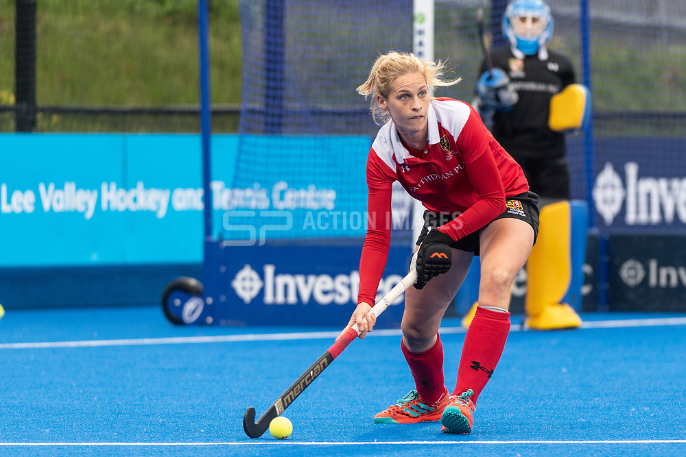 Holcombe's Leah Wilkinson. Holcombe v Surbiton - Investec Women's Hockey League Final, Lee Valley Hockey & Tennis Centre, London, UK on 29 April 2018. Photo: Simon Parker