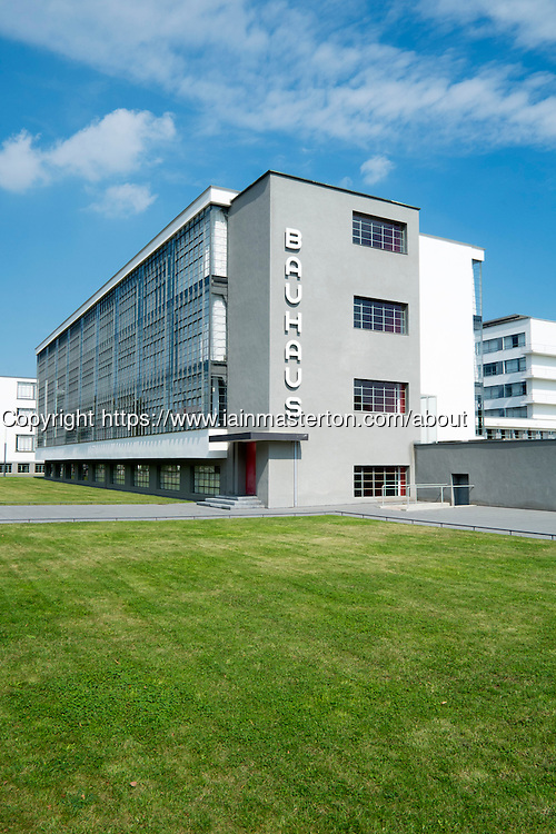 Bauhaus Building and architecture school designed by Walter Gropius in Dessau-Rosslau Germany