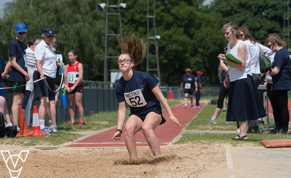 Metro Blind Sport's 2017 Athletics Open held at Mile End Stadium. Long jump. Rebecca Blakey<br />
<br />
Picture: Chris Vaughan Photography for Metro Blind Sport<br />
Date: June 17, 2017