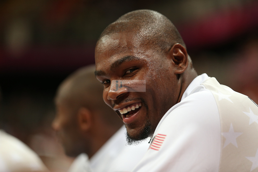 Kevin Durant of the USA in action against France during Day 2 of the London Olympic Games in London, England, United Kingdom on 29 Jul 2012..(Jed Jacobsohn/for The New York Times)....