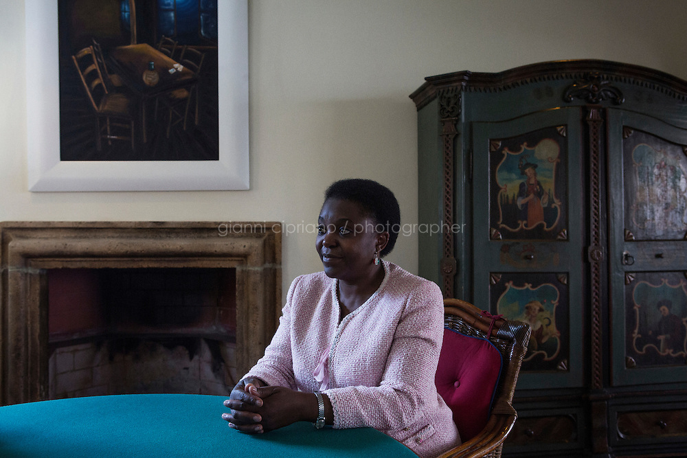 ROME, ITALY - 21 JULY 2014: Cécile Kyenge, former Italian Integration Minister and currently a member of the European Parliament, is here during an interview in Rome, Italy, on July 21st 2014.