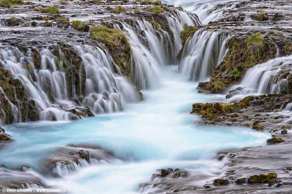 Brúarfoss is a beautiful waterfall near Geysir.