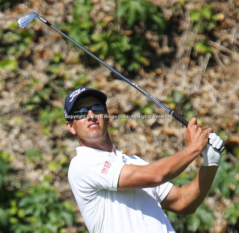 Adam Scott plays in the Final Round of the Northern Trust Open at the Riviera Country Club on February 21, 2016, in Los Angeles,(Photo by Ringo Chiu/PHOTOFORMULA.com)<br />
<br />
Usage Notes: This content is intended for editorial use only. For other uses, additional clearances may be required.