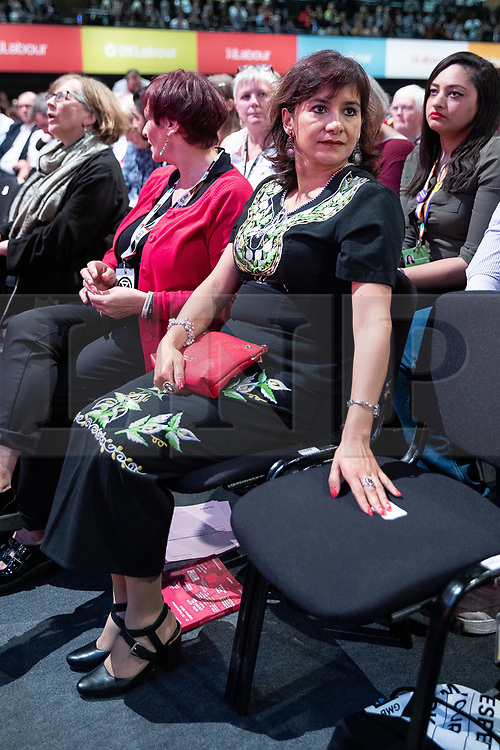 © Licensed to London News Pictures . 24/09/2019. Brighton, UK. The Labour front bench , including SHAMI CHAKRABARTI , DAWN BUTLER , EMILY THORNBERRY , KEIR STARMER , DIANE ABBOTT , JOHN MCDONNELL , listens as Jeremy Corbyn delivers the leader's speech a day early , on the fourth day of the 2019 Labour Party Conference from the Brighton Centre , after the Supreme Court ruled that Boris Johnson's suspension of Parliament was unlawful . Photo credit: Joel Goodman/LNP