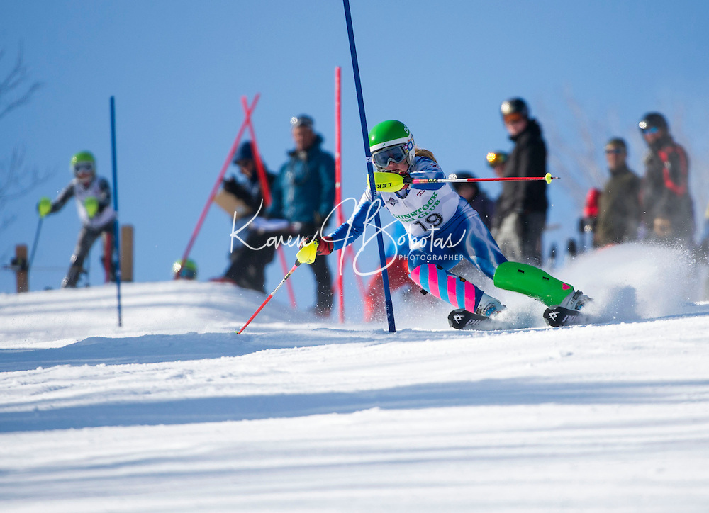 Piche Invitational Slalom 1st run U12 girls Sunday, March 17, 2013. Karen Bobotas Photographer