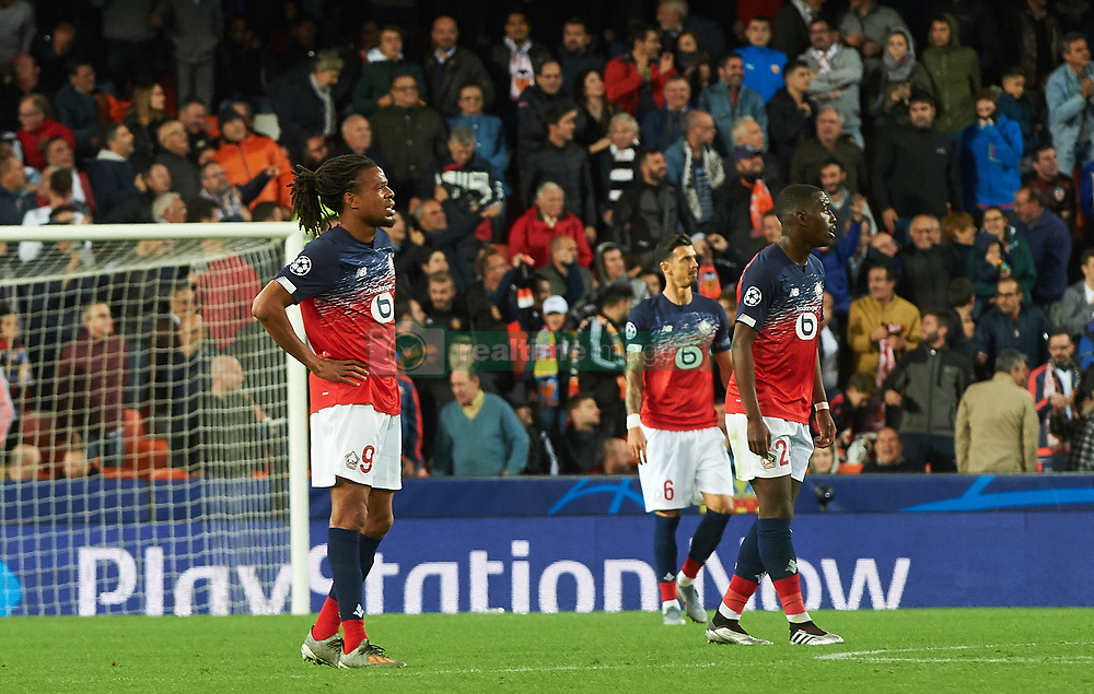 November 5, 2019, Valencia, Valencia, Spain: Losc Lille reacts after goal of Valencia during the during the UEFA Champions League group H match between Valencia CF and Losc Lille at Estadio de Mestalla on November 5, 2019 in Valencia, Spain (Credit Image: © AFP7 via ZUMA Wire)