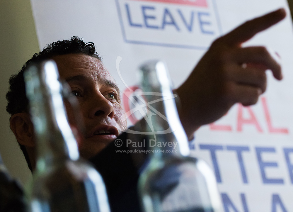 British Academy, London, April 10th 2017. Independent MEP Steven Woolfe of the Leave Means Leave group supporting Brexit delivers a 'fair, flexible and forward thinking' immigration policy white paper. Credit: Paul Davey