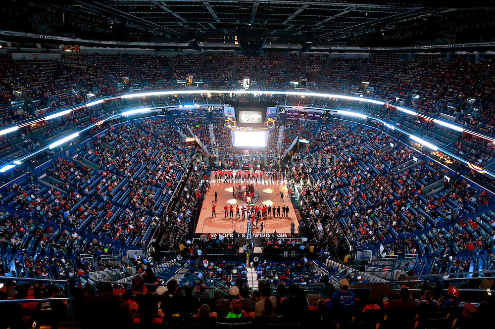 25 January 2015. New Orleans, Louisiana.<br />
The New Orleans Pelicans home stadium, the Smoothie King Center.<br />
Photo; Charlie Varley/varleypix.com