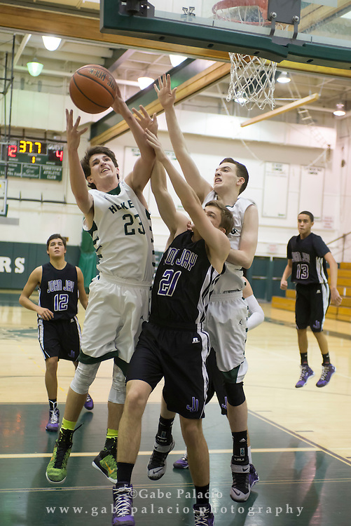 John Jay Varsity Basketball game at Yorktown High School on January 30, 2015. (photo by Gabe Palacio)