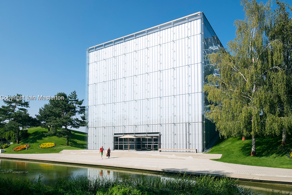 Exterior view of Volkswagen Pavilion at Autostadt in Wolfsburg , Germany