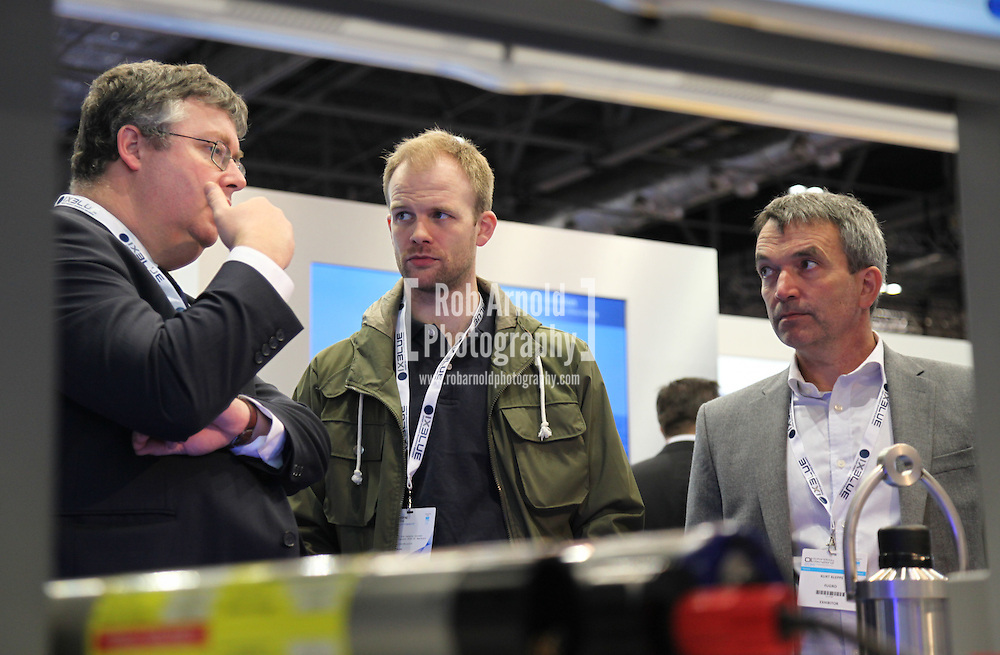 © Rob Arnold 11/03/2014. London, UK. Oceanology International (OI), the world's largest exhibition for marine science and technology, gets underway at London's ExCeL Centre. The three day exhibition provides an opportunity for industry, academic and government organisations to share knowledge and promote improvements in technology and strategy used for operating, surveying, protecting and exploiting resources in the oceans of the world. Photo Credit : Rob Arnold
