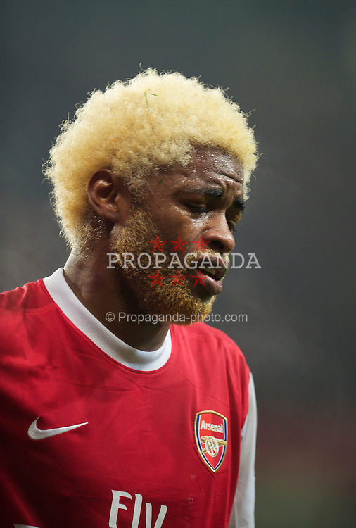 LONDON, ENGLAND - Tuesday, February 1, 2011: Arsenal's Alexandre Song Billong goes off injured during the Premiership match against Everton at the Emirates Stadium. (Photo by David Rawcliffe/Propaganda)