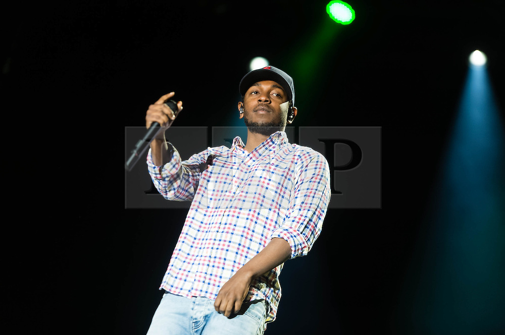 © Licensed to London News Pictures. 31/05/2014. Barcelona, Spain. Kendrick Lamar performing live at Primavera Sound festival. Kendrick Lamar is an American hip hop recording artist. Primavera Sound, or simply Primavera, is an annual music festival that takes place in Barcelona, Spain in late May/June within the Parc del Fòrum leisure site. Photo credit : Richard Isaac/LNP