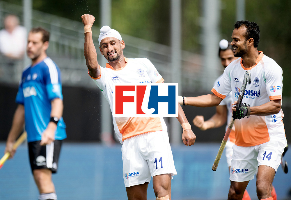 BREDA - Rabobank Hockey Champions Trophy<br />
India - Argentina<br />
Photo: Mandeep Singh celebrates.<br />
COPYRIGHT WORLDSPORTPICS FRANK UIJLENBROEK
