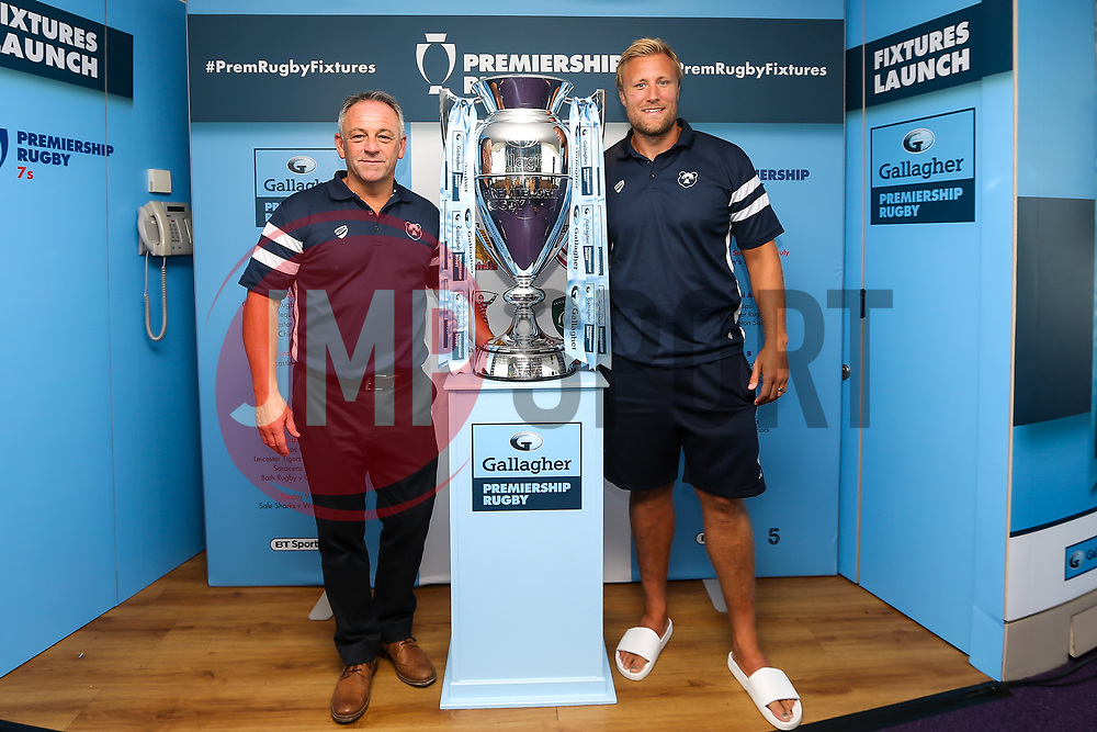 Bristol Bears Chief Operating Officer Mark Tainton and Jordan Crane of Bristol Bears at the launch of the 2018/19 Gallagher Premiership Rugby Season Fixtures - Mandatory by-line: Robbie Stephenson/JMP - 06/07/2018 - RUGBY - BT Tower - London, England - Gallagher Premiership Rugby Fixture Launch