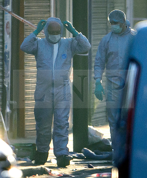 © Licensed to London News Pictures. 19/06/2017. London, UK. Forensics at the scene at Finsbury Park in north London where a van ploughed into a crowd outside Finsbury Park Mosque, as they finished taraweeh, Ramadan evening prayers. Two people are reported to be dead. Photo credit: Ben Cawthra/LNP