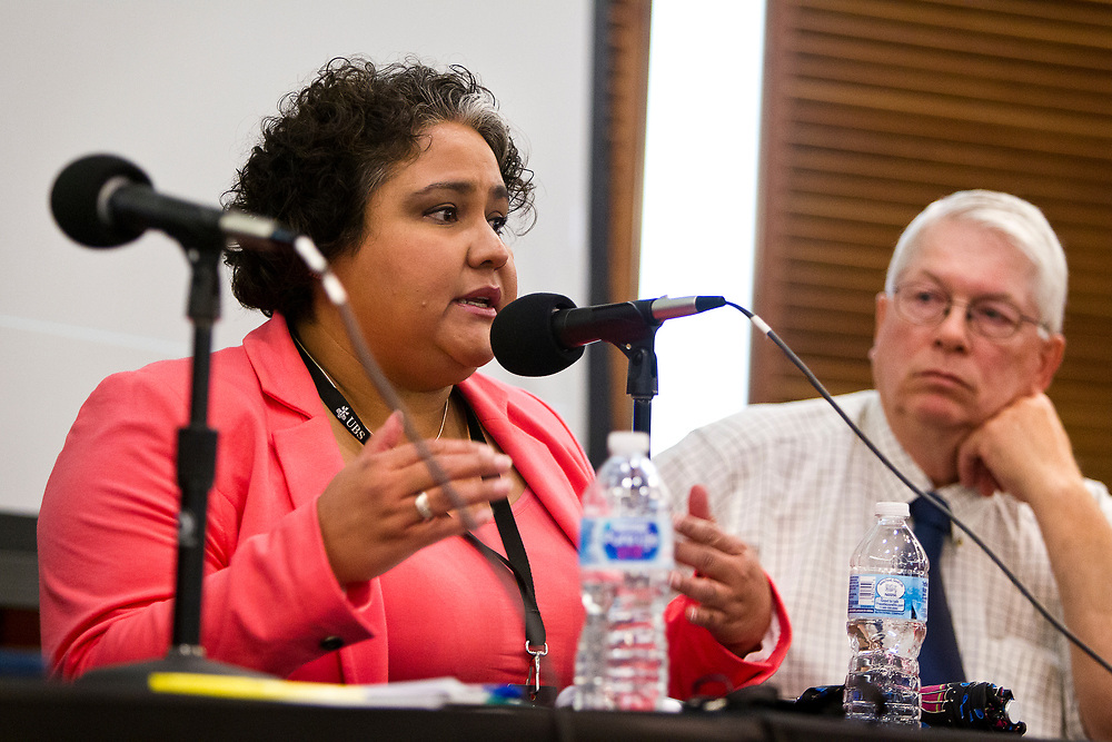 Wisconsin Assembly Representative JoCasta Zamarippa speaks on the panel "What's next for immigrant farm labor in Wisconsin?" at the Cap Times 2017 Idea Fest, Sunday, September 17, 2017