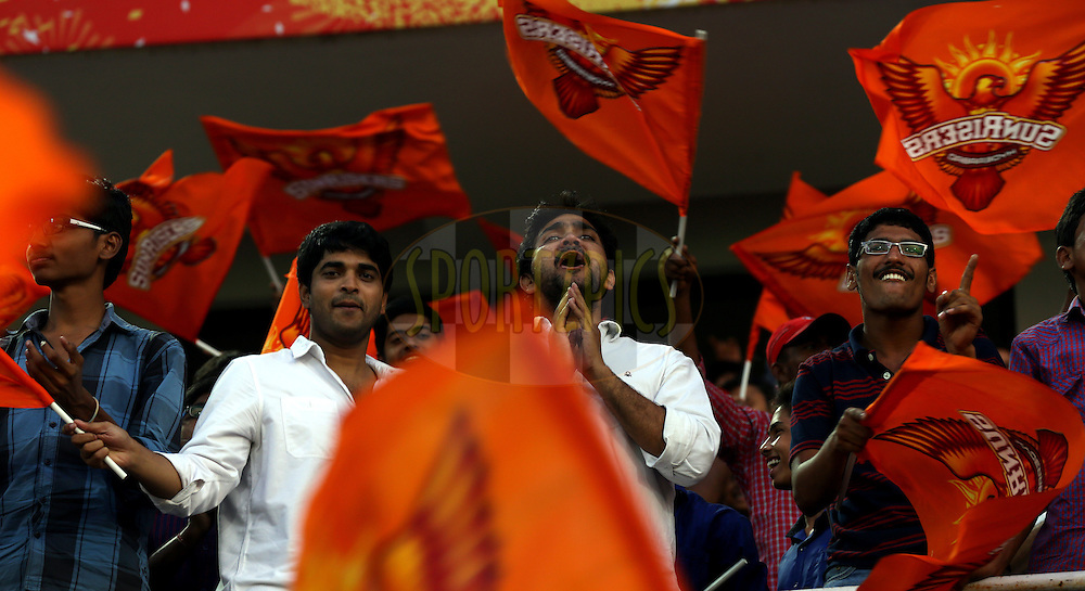Fan's enjoys during match 39 of the Pepsi Indian Premier League Season 2014 between the Sunrisers Hyderabad and the Kings XI Punjab held at the Rajiv Gandhi Cricket Stadium, Hyderabad, India on the 14th May 2014<br />
<br />
Photo by Sandeep Shetty / IPL / SPORTZPICS<br />
<br />
<br />
<br />
Image use subject to terms and conditions which can be found here: http://sportzpics.photoshelter.com/gallery/Pepsi-IPL-Image-terms-and-conditions/G00004VW1IVJ.gB0/C0000TScjhBM6ikg