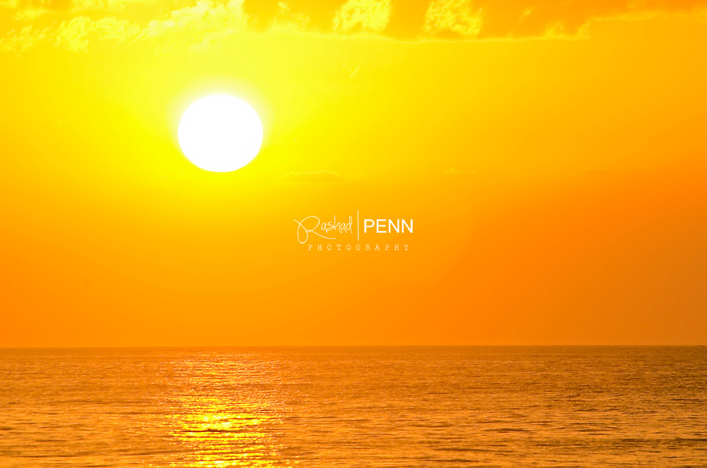Orange Hill Beach at Sunset, Seascape and water shots.