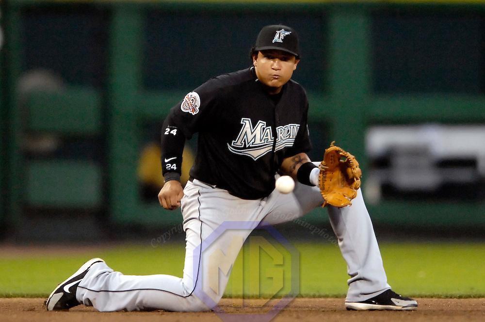 11 May 2007: Florida Marlins third baseman Miguel Cabrera (24) fields a ground ball in the 4th inning hit by Washington Nationals right fielder Austin Kearns. Kearns was safe at first on Cabrera's second throwing error of the game as the Nationals defeated the Marlins 6-0 at RFK Stadium in Washington, D.C. ****For Editorial Use Only****