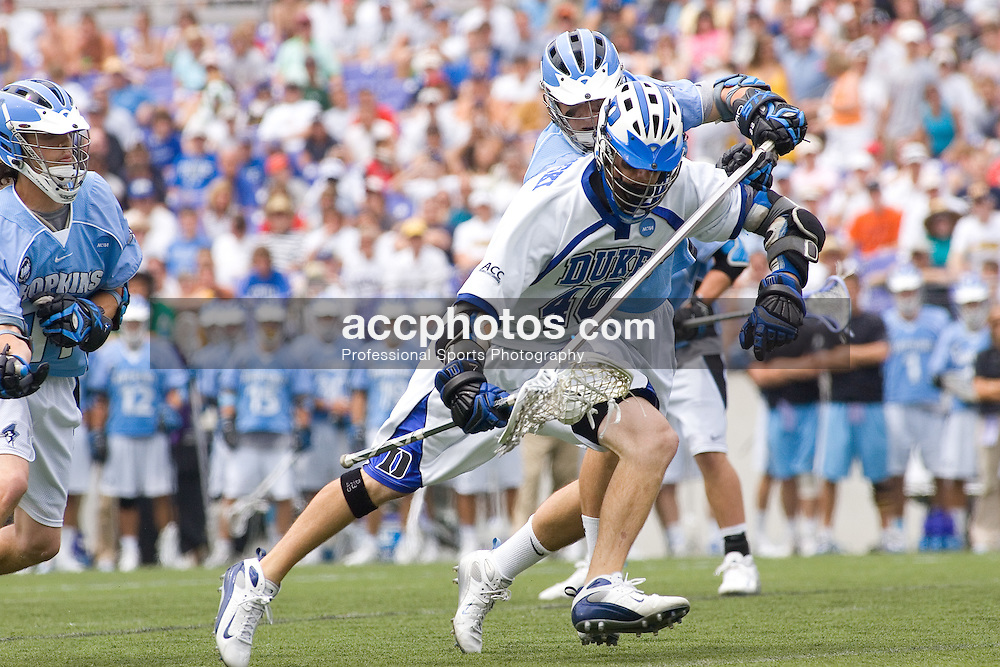 28 May 2007: Duke Blue Devils attackman Matt Danowski (40) in a 11-12 loss to the Johns Hopkins Blue Jays at M&T Bank Stadium during the NCAA finals in Baltimore, MD.